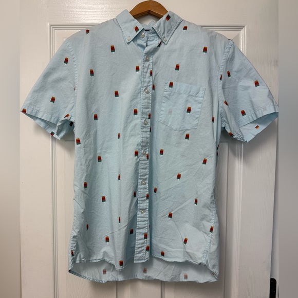 Goodthreads Standard Fit Light Blue Popsicle Patterned Men's Shirt Size L - Picture 1 of 8